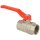 Brass ball valve 2 1/2" IT/IT, MS 58 with steel lever, red, PN 18