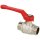 Brass ball valve, 1/2" ET/ET with steel lever red, PN 25