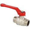 Brass ball valve1 1/4" ET/ET with steel lever red,...