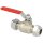 Brass ball valve with clamp ring joint both ends Ø 15 mm, long handle
