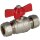 Brass ball valve with clamp ring joint both ends Ø 15 mm, wing handle