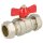 Brass ballvalve with compression fitting both ends Ø 22 mm with wing handle
