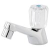 Pillar tap 1/2&quot;, with acrylic handle chrome-plated...