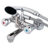 Two-handle bath mixer chrome-plated brass, with set