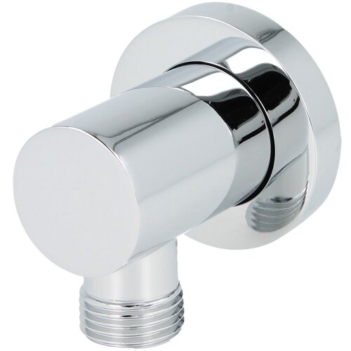 Brass wall connection elbow chrome-plated, 1/2&quot; x 1/2&quot; ET, solid