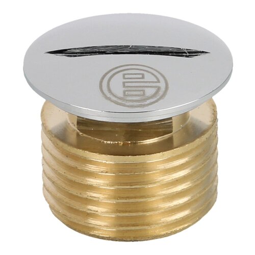 Blank plug 1/2" chrome-plated brass