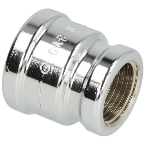 Double socket reducing IT/IT 3/4" x 1/2" chrome-plated brass