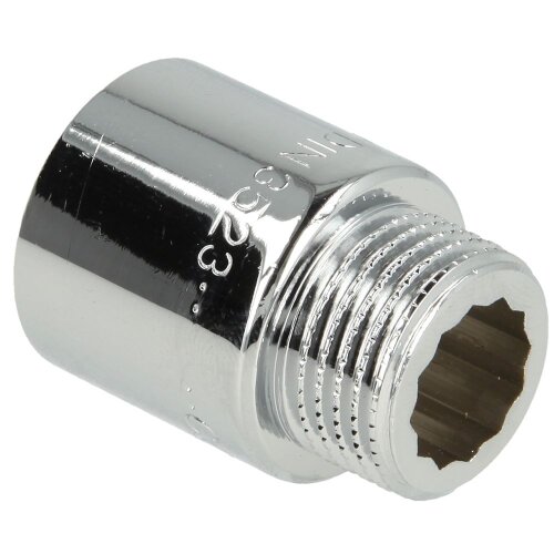Tap extension 1/2" x 25 mm chrome-plated brass
