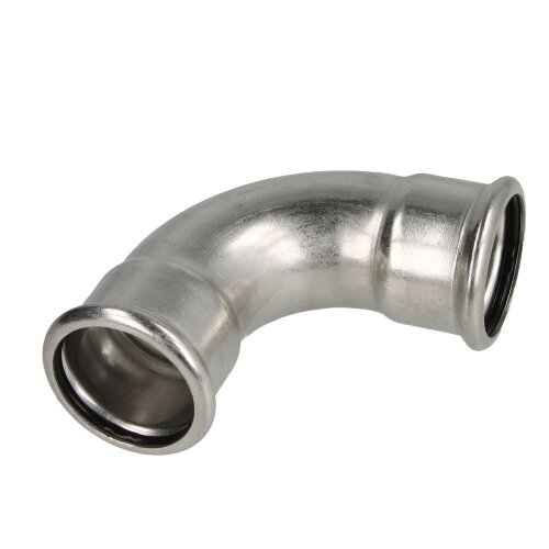 Stainless steel press fitting bend 90° 35 mm F/F with M-contour
