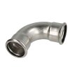 Stainless steel press fitting bend 90° 54 mm F/F with...