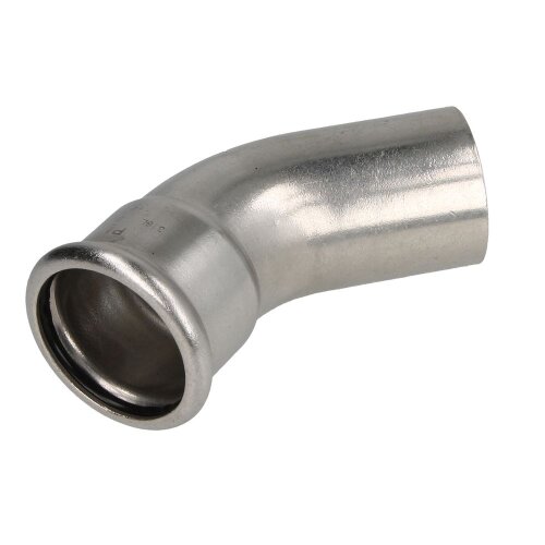 Stainless steel press fitting bend 45° 18 mm F/M with M-contour