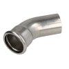 Stainless steel press fitting bend 45&deg; 42 mm F/M with...