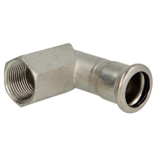 Stainless steel press fitting adapter elbow 15 mm I x 1/2"IT with M-contour