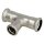 Stainless steel press fitting T-piece reduced 42x35x42 F/F/F with M-contour