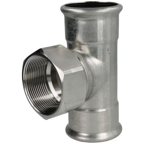 Stainless steel press fitting T-piece outlet 15x1/2"x15 F/IT/F with M-contour