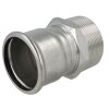 Stainless steel press fitting adapter 15 mm I x 1/2"...