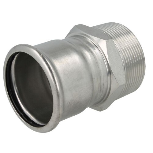 Stainless steel press fitting adapter 18 mm I x 1/2" ET with M-contour