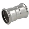 Stainless steel press fitting socket 15 mm F/F with...