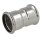Stainless steel press fitting socket 15 mm F/F with M-contour