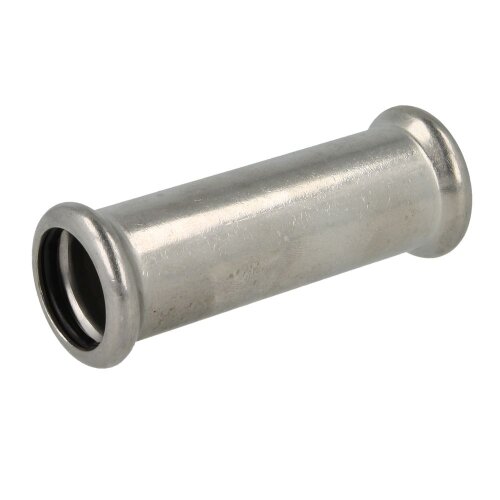 Stainless steel press fitting long socket 15 mm F/F with M-contour