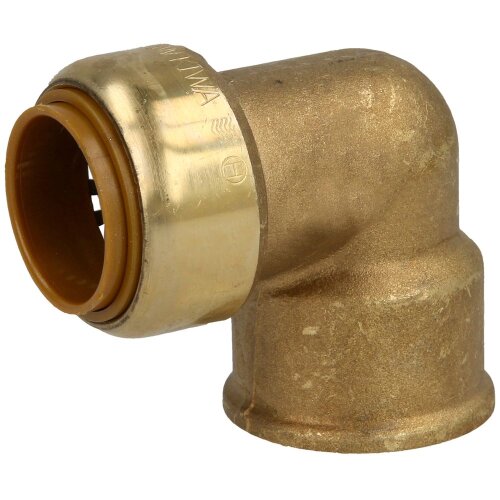 Tectite push-fitting adapter elbow 90° 15 mm x 1/2" F/F