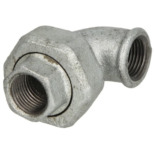 Malleable iron fitting union elbow 90° 1/2" IT/IT - taper seat