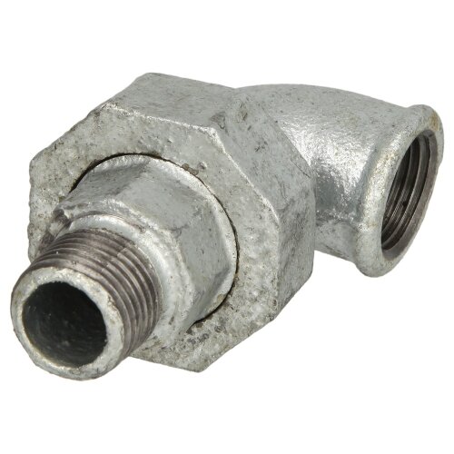 Malleable iron fitting union elbow 90° 1" IT/ET - flat seat