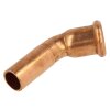 Press fitting copper elbow 45&deg; 15 mm F/M contour M