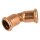 Press fitting copper elbow 45&deg; 28 mm F/F (contour M)
