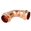 Press fitting copper elbow 90&deg; 15 mm F/F contour V
