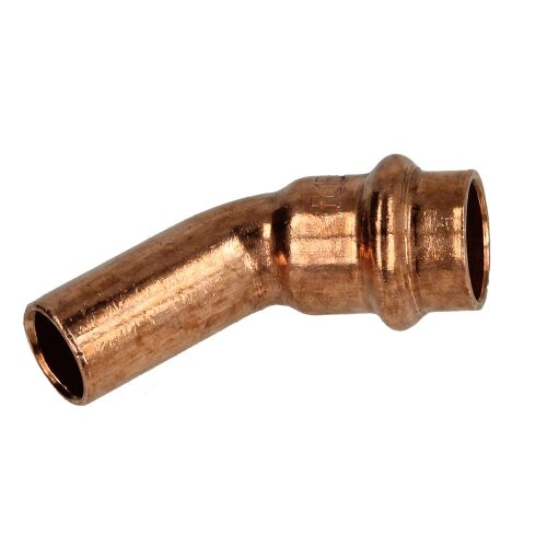 Press fitting copper elbow 45° 15 mm F/M contour V