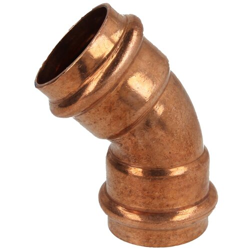 Press fitting copper elbow 45° 22 mm F/F contour V