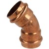 Press fitting copper elbow 45&deg; 35 mm F/F contour V