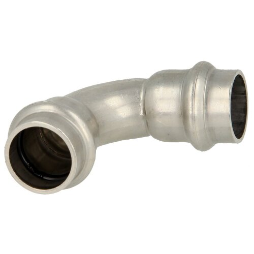 Stainless steel pressfitting elbow 90° 42 mm F/F with V-contour