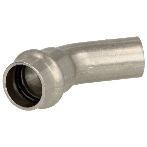 Stainless steel press fitting elbow 45° 15 mm F/M V-contour