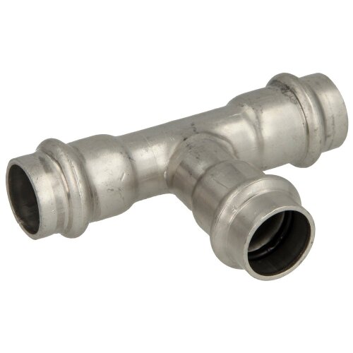 Stainless steel press fitting T-piece 35 mm F/F/F with V-contour