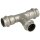 Stainless steel press fitting T-piece 42 mm F/F/F with V-contour