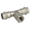 Stainl. steel press fitting T-piece outlet 15 mm...