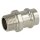 Stainless steel press fitting adapter piece, 18 mm I x ½" ET with V profile