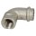 Stainless steel press fitting adapter bend, 15 mm I x ½" IT with V profile