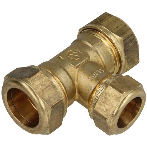 MS compression fitting T-piece/reduced for pipe-Ø 22 x 15 x 22 mm