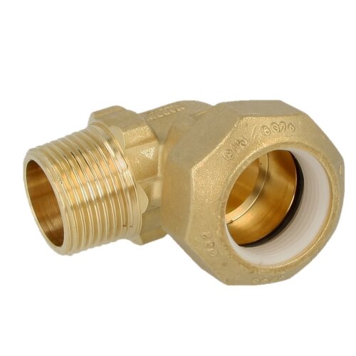 Compression fitting for PE, PVC pipes elbow union 20 x 1/2" ET