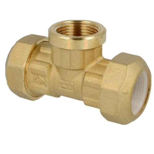 Compression fitting for PE, PVC pipes T-piece 20 x 1/2" IT x 20