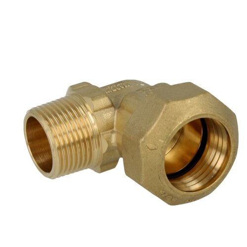 Compression fitting for PE pipes with brass ring, elbow union 32 x 1" ET