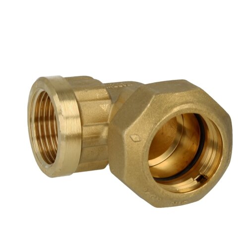 Compression fitting for PE pipes with brass ring, elbow union 20 x 1/2" IT