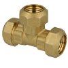 Compression fitting for PE pipes with brass ring, T-piece...