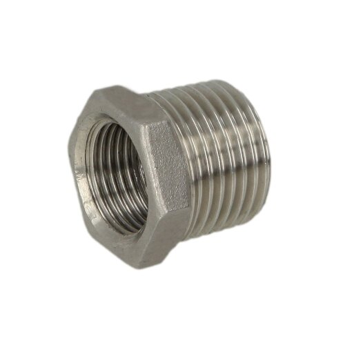 Stainless steel screw fitting bush reducing 1 1/2 x 1 1/4 ET/IT