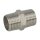 Stainless steel screw fitting double nipple 1 1/4 ET/ET octagon