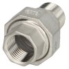 Stainless steel screw fitting union flat seat 1/4"...
