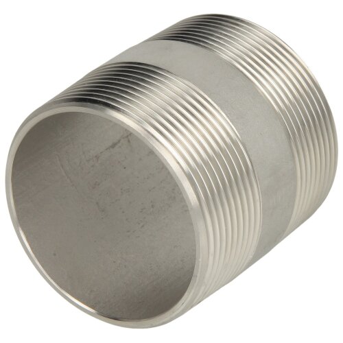 Stainless steel double pipe nipple 150mm 2" ET, conical thread